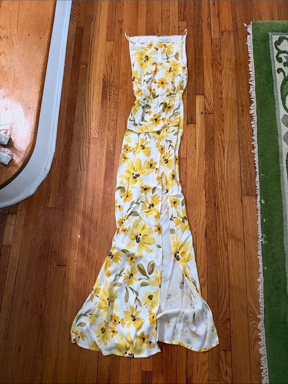 Bec + Bridge White Maxi Dress with Yellow Floral Print